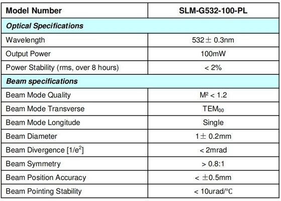 Modulo longitudinale singolo ACC Tipo di potenza 100mW 200mW Laser giallo SLM per olografia
