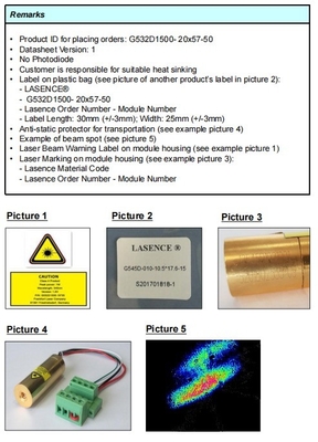 Modulo laser ACC verde 532nm 1500mW Dimensioni compatte per componenti laser ad alta potenza
